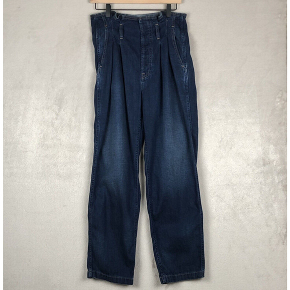 POLO RALPH LAUREN Paper Bag Jeans Women's 26 High Waist‎ Pleated Relaxed Baggy - Picture 1 of 11